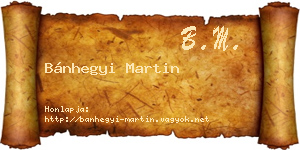 Bánhegyi Martin névjegykártya